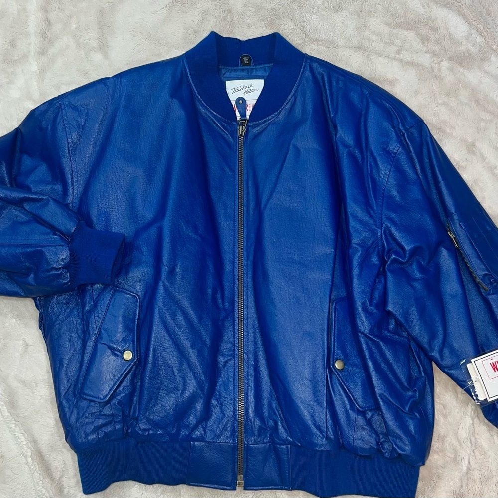 VTG 90s Michael Hoban Blue Leather U.S. AIR FORCE Wheremi Men's 3XL - Picture 3 of 6